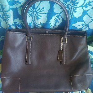 Gorgeous authentic leather brown Coach double handle handbag